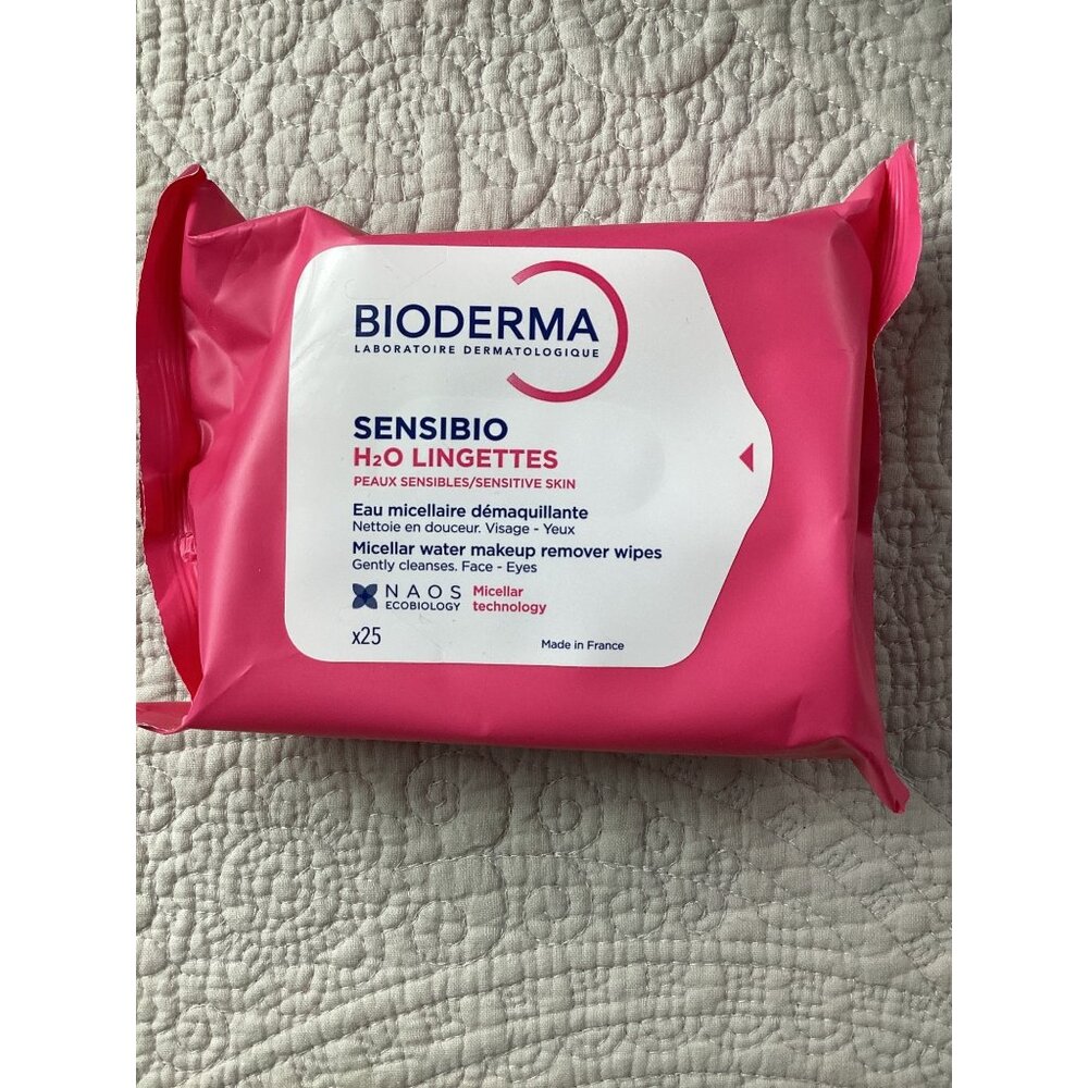 Bioderma Sensibio H2O Makeup Remover Wipes 25 Count For Sensitive Skin*NIB